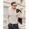 imageCOOFANDY Mens Turtleneck Shirts Slim Fit Shirt Tops Lightweight Pullover Thermal Sweater Casual Long Sleeve ShirtAlmond