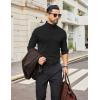 imageCOOFANDY Mens Turtleneck Shirts Slim Fit Shirt Tops Lightweight Pullover Thermal Sweater Casual Long Sleeve ShirtBlack
