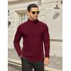 imageCOOFANDY Mens Turtleneck Shirts Slim Fit Shirt Tops Lightweight Pullover Thermal Sweater Casual Long Sleeve ShirtDark Red