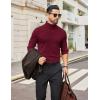 imageCOOFANDY Mens Turtleneck Shirts Slim Fit Shirt Tops Lightweight Pullover Thermal Sweater Casual Long Sleeve ShirtDark Red