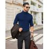 imageCOOFANDY Mens Turtleneck Shirts Slim Fit Shirt Tops Lightweight Pullover Thermal Sweater Casual Long Sleeve ShirtNavy Blue