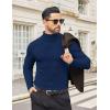 imageCOOFANDY Mens Turtleneck Shirts Slim Fit Shirt Tops Lightweight Pullover Thermal Sweater Casual Long Sleeve ShirtNavy Blue