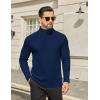 imageCOOFANDY Mens Turtleneck Shirts Slim Fit Shirt Tops Lightweight Pullover Thermal Sweater Casual Long Sleeve ShirtNavy Blue