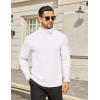 imageCOOFANDY Mens Turtleneck Shirts Slim Fit Shirt Tops Lightweight Pullover Thermal Sweater Casual Long Sleeve ShirtWhite