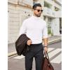 imageCOOFANDY Mens Turtleneck Shirts Slim Fit Shirt Tops Lightweight Pullover Thermal Sweater Casual Long Sleeve ShirtWhite