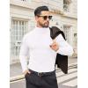 imageCOOFANDY Mens Turtleneck Shirts Slim Fit Shirt Tops Lightweight Pullover Thermal Sweater Casual Long Sleeve ShirtWhite