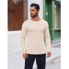 imageCOOFANDY Thermal Shirts for Men Long Sleeve T Shirt Casual Basic Shirts Stretch Crew Neck UndershirtsBeige