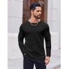 imageCOOFANDY Thermal Shirts for Men Long Sleeve T Shirt Casual Basic Shirts Stretch Crew Neck UndershirtsBlack