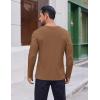 imageCOOFANDY Thermal Shirts for Men Long Sleeve T Shirt Casual Basic Shirts Stretch Crew Neck UndershirtsBrown