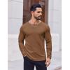 imageCOOFANDY Thermal Shirts for Men Long Sleeve T Shirt Casual Basic Shirts Stretch Crew Neck UndershirtsBrown