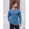 imageCOOFANDY Thermal Shirts for Men Long Sleeve T Shirt Casual Basic Shirts Stretch Crew Neck UndershirtsDeep Blue