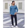 imageCOOFANDY Thermal Shirts for Men Long Sleeve T Shirt Casual Basic Shirts Stretch Crew Neck UndershirtsDeep Blue