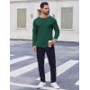 imageCOOFANDY Thermal Shirts for Men Long Sleeve T Shirt Casual Basic Shirts Stretch Crew Neck UndershirtsGreen