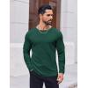 imageCOOFANDY Thermal Shirts for Men Long Sleeve T Shirt Casual Basic Shirts Stretch Crew Neck UndershirtsGreen