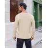 imageCOOFANDY Thermal Shirts for Men Long Sleeve T Shirt Casual Basic Shirts Stretch Crew Neck UndershirtsKhaki
