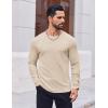 imageCOOFANDY Thermal Shirts for Men Long Sleeve T Shirt Casual Basic Shirts Stretch Crew Neck UndershirtsKhaki