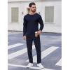 imageCOOFANDY Thermal Shirts for Men Long Sleeve T Shirt Casual Basic Shirts Stretch Crew Neck UndershirtsNavy Blue