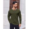 imageCOOFANDY Thermal Shirts for Men Long Sleeve T Shirt Casual Basic Shirts Stretch Crew Neck UndershirtsOlive Green