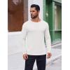 imageCOOFANDY Thermal Shirts for Men Long Sleeve T Shirt Casual Basic Shirts Stretch Crew Neck UndershirtsWhite