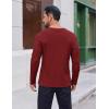 imageCOOFANDY Thermal Shirts for Men Long Sleeve T Shirt Casual Basic Shirts Stretch Crew Neck UndershirtsWine Red