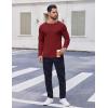 imageCOOFANDY Thermal Shirts for Men Long Sleeve T Shirt Casual Basic Shirts Stretch Crew Neck UndershirtsWine Red