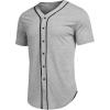 imageCOOFANDY Mens Baseball Button Down Jersey Short Sleeve Hipster Hip Hop T ShirtsGrey