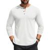 imageCOOFANDY Mens Henley Shirts Long Sleeve Casual Button Shirts Fashion Lightweight Pullover ShirtsWhite