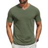 imageCOOFANDY Mens T Shirts Short Sleeve Classic V Neck TShirt Casual Summer Basic Tee ShirtArmy Green