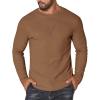imageCOOFANDY Thermal Shirts for Men Long Sleeve T Shirt Casual Basic Shirts Stretch Crew Neck UndershirtsBrown