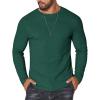 imageCOOFANDY Thermal Shirts for Men Long Sleeve T Shirt Casual Basic Shirts Stretch Crew Neck UndershirtsGreen