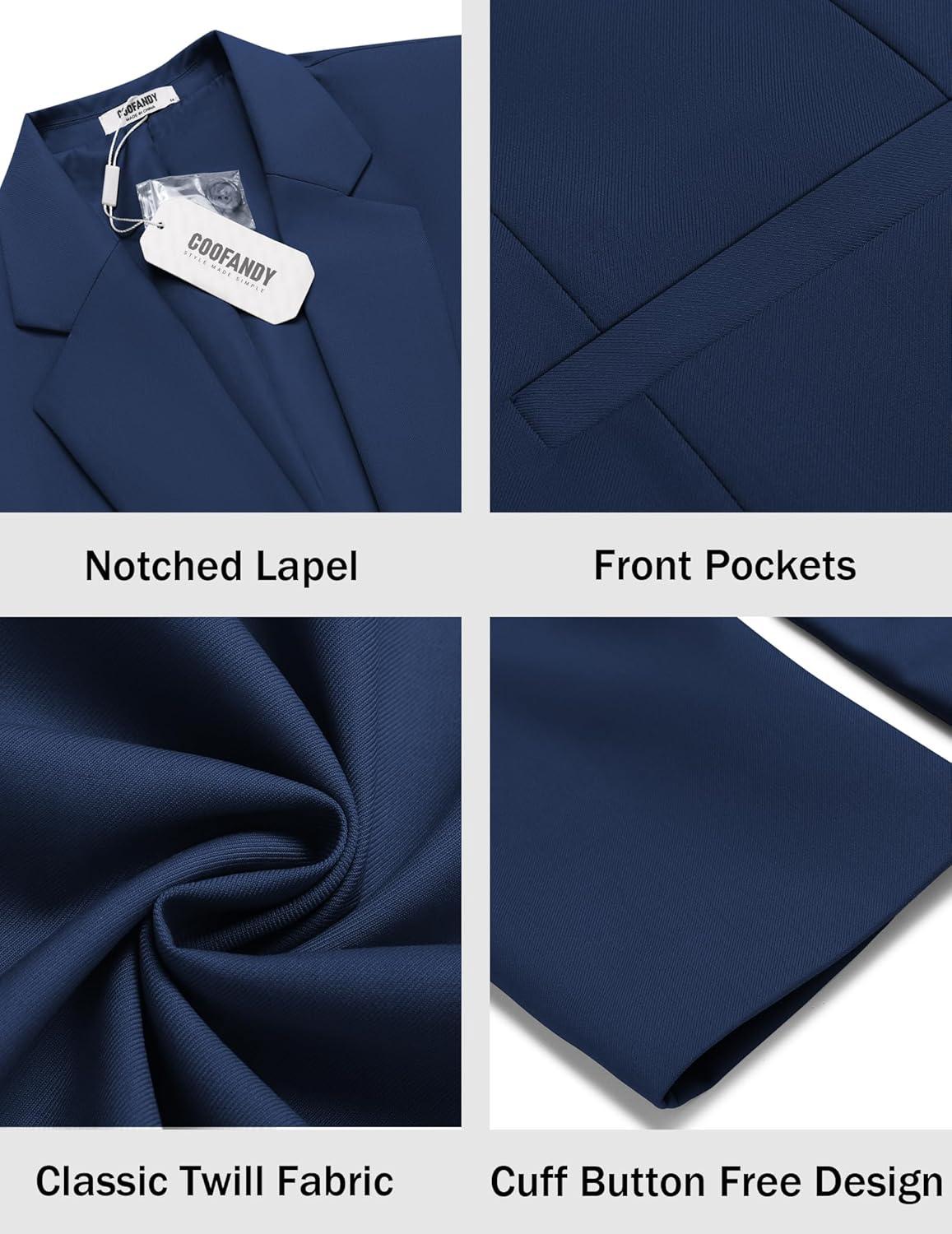 imageCOOFANDY Men Casual Blazer Sport Coats Slim Fit Lightweight Business Two Button Suit JacketsNavy Blue