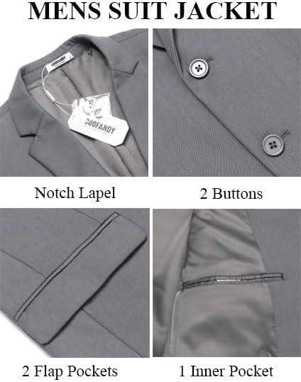 imageCOOFANDY Mens 3 Pieces Suits Classic Fit 2 Buttons Dress Suit Set Wedding Business Dinner Prom Jacket Vest PantsLight Grey