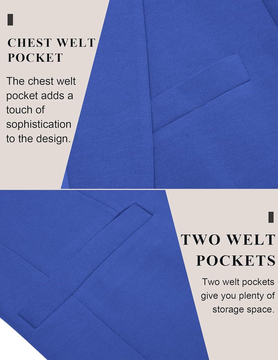imageCOOFANDY Mens Casual Blazer Jacket One Button Suit Jackets Lightweight Knit Sport CoatRoyal Blue