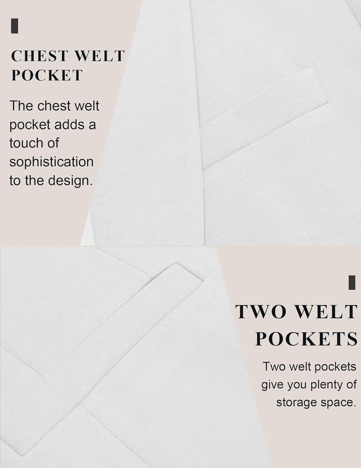 imageCOOFANDY Mens Casual Blazer Jacket One Button Suit Jackets Lightweight Knit Sport CoatWhite