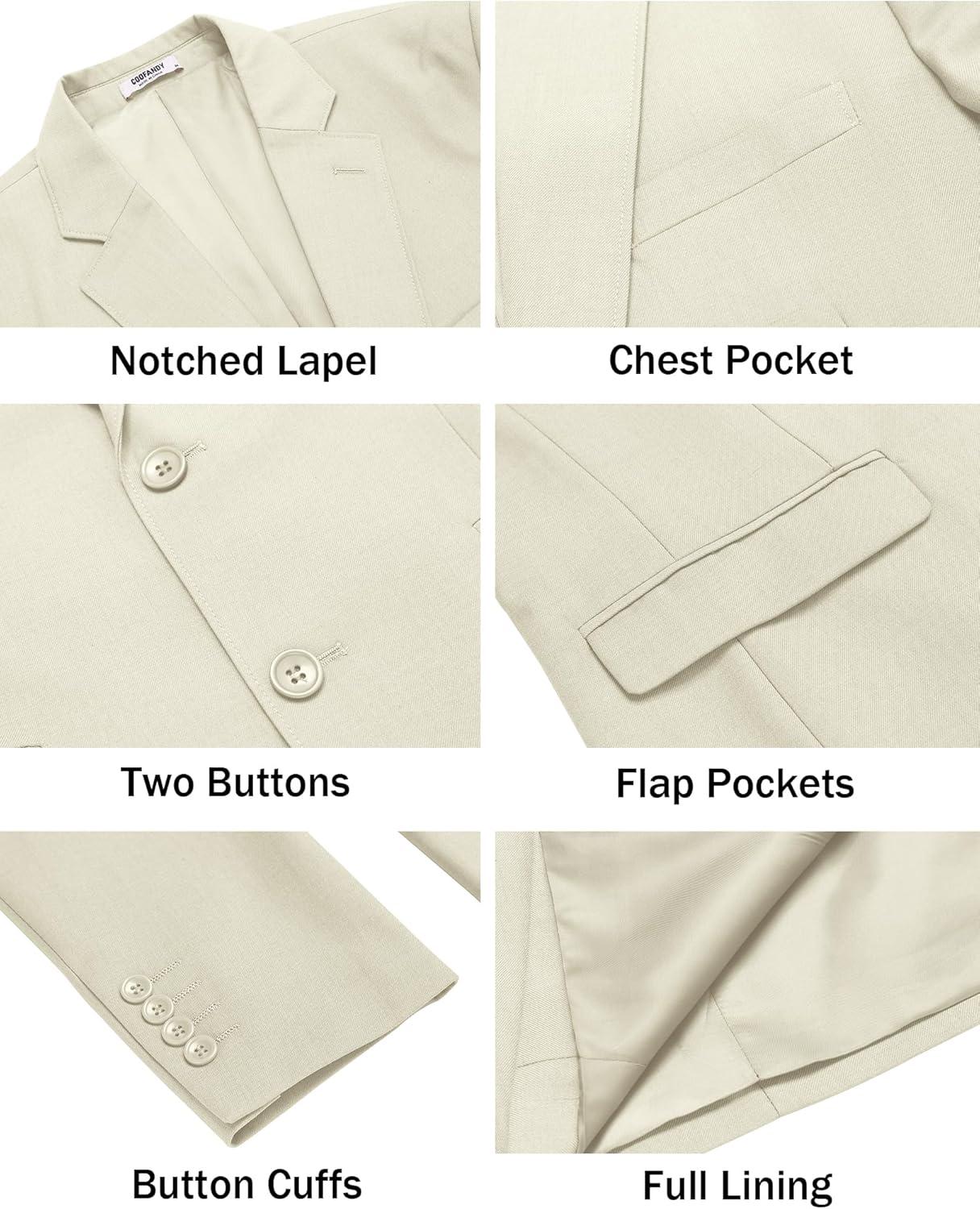 imageCOOFANDY Mens Casual Blazer Lightweight Sport Coats Two Buttons Slim Fit Suit Jacket for Business Wedding DressBeige