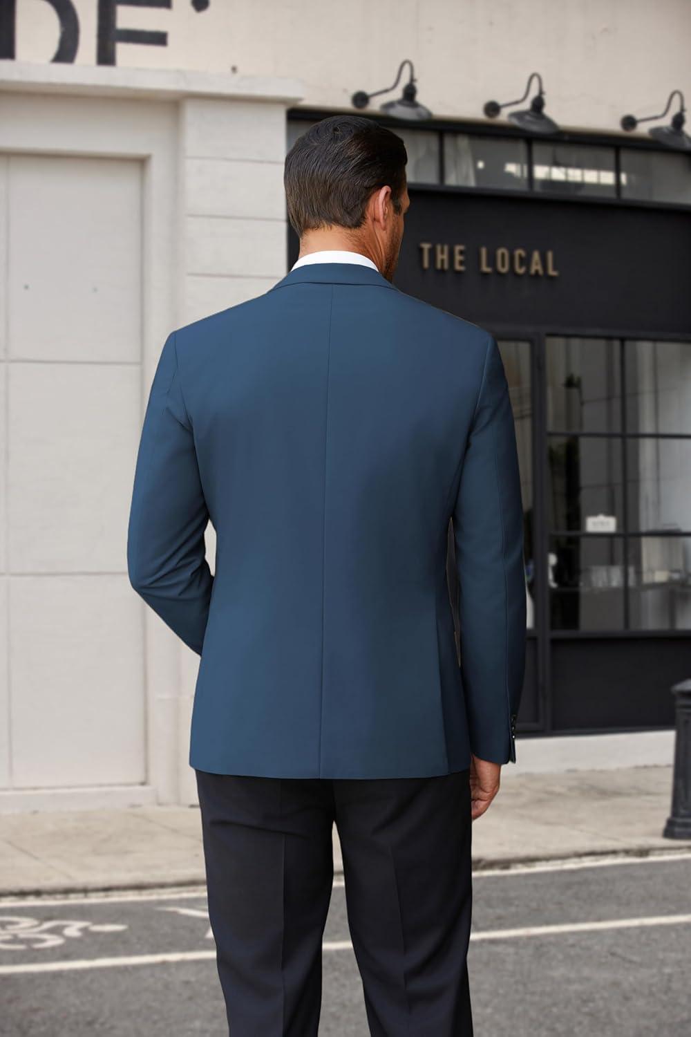 imageCOOFANDY Mens Casual Blazer Lightweight Suit Jacket Slim Fit Sport Coats for MenDark Blue