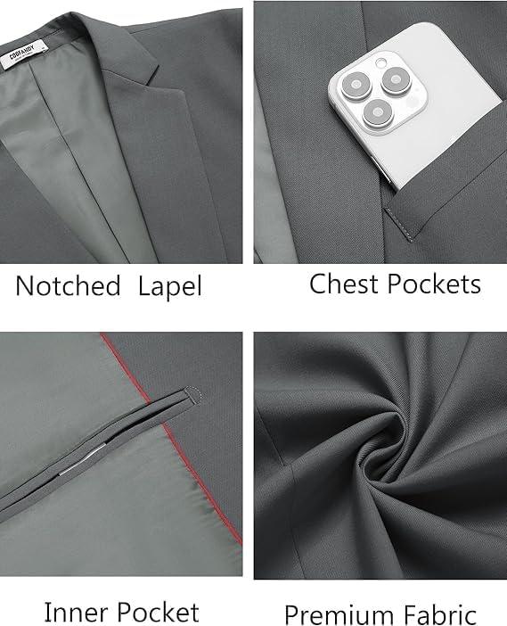 imageCOOFANDY Mens Casual Blazer Lightweight Suit Jacket Slim Fit Sport Coats for MenDark Grey
