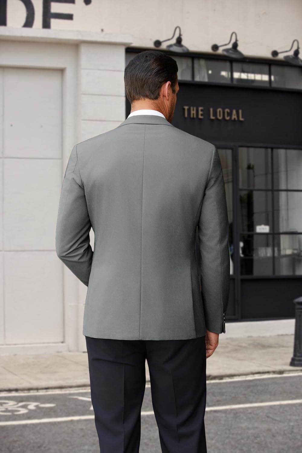 imageCOOFANDY Mens Casual Blazer Lightweight Suit Jacket Slim Fit Sport Coats for MenDark Grey