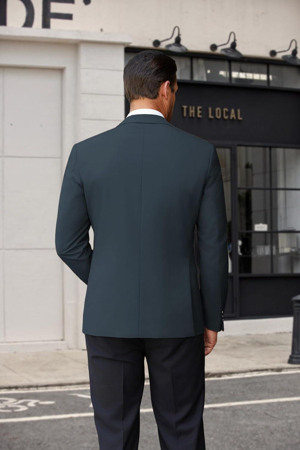 imageCOOFANDY Mens Casual Blazer Lightweight Suit Jacket Slim Fit Sport Coats for MenNavy Blue