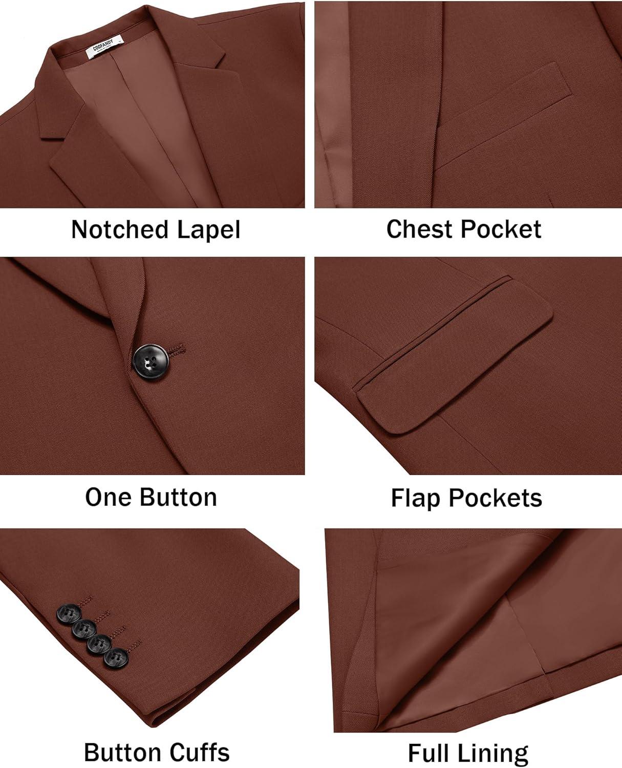 imageCOOFANDY Mens Casual Blazer Regular Fit Lightweight Sport Coats One Button Suit Jacket Dress Blazer JacketsDark Red
