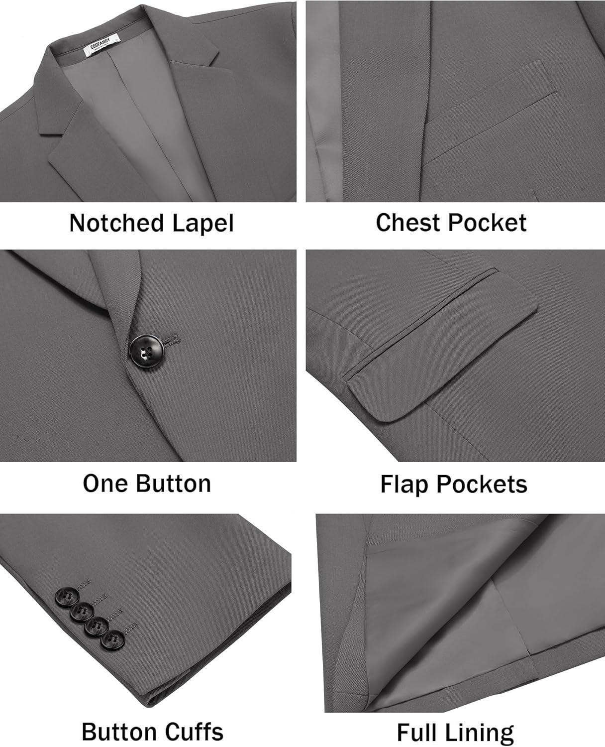imageCOOFANDY Mens Casual Blazer Regular Fit Lightweight Sport Coats One Button Suit Jacket Dress Blazer JacketsMedium Gray