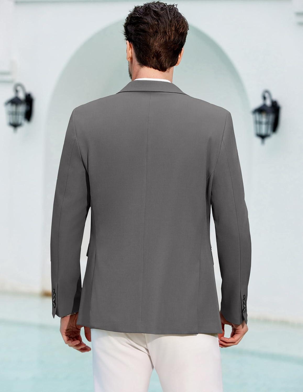 imageCOOFANDY Mens Casual Blazer Regular Fit Lightweight Sport Coats One Button Suit Jacket Dress Blazer JacketsMedium Gray