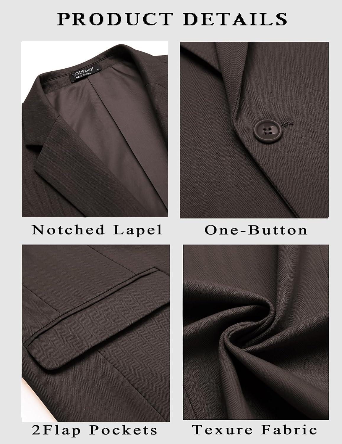 imageCOOFANDY Mens Casual Blazer Slim Fit Sport Coats One Button Stylish Business Suit JacketChocolate Dark Grey