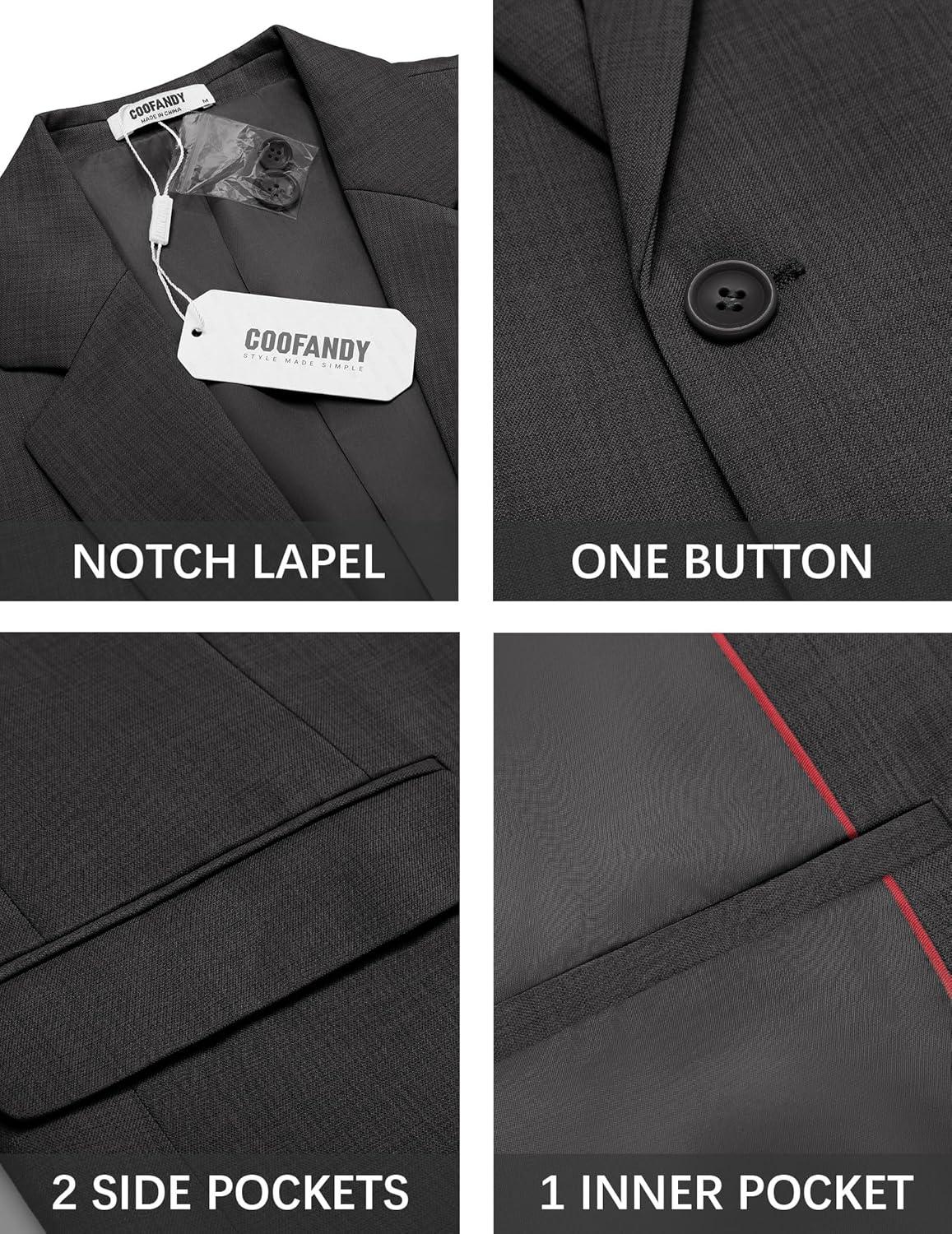 imageCOOFANDY Mens Casual Blazer Suit Jackets One Button Sport Coats Lightweight Business Sports JacketsDark Gray