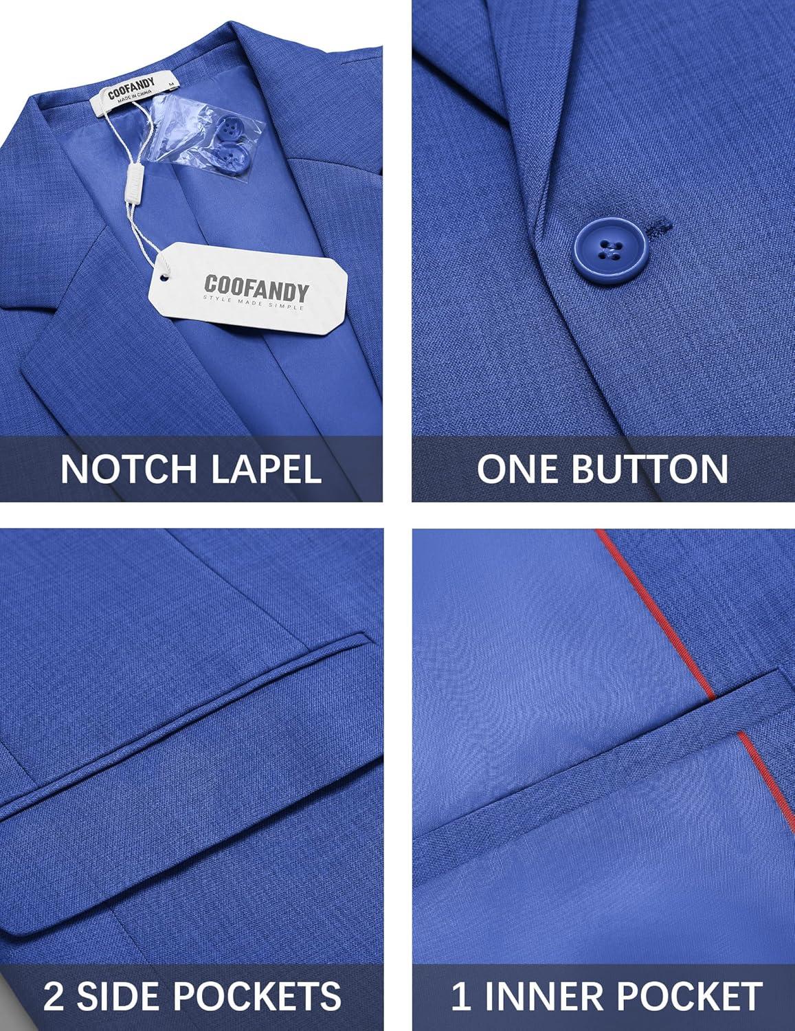 imageCOOFANDY Mens Casual Blazer Suit Jackets One Button Sport Coats Lightweight Business Sports JacketsRoyal Blue