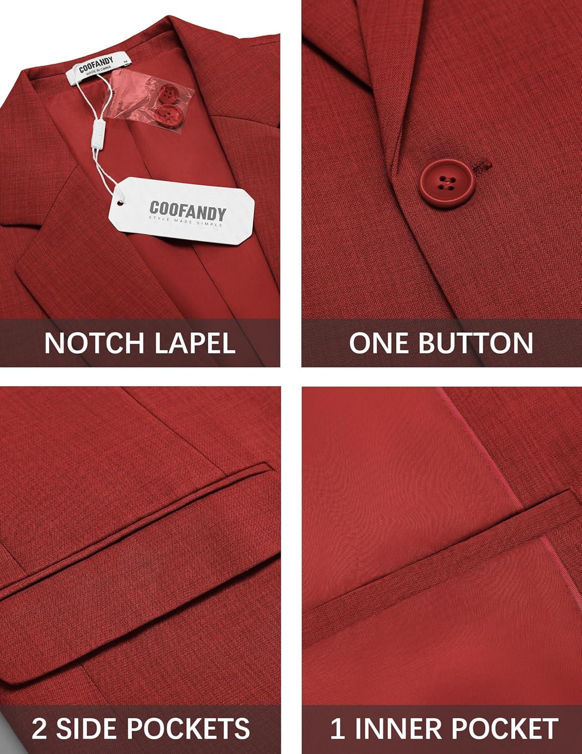 imageCOOFANDY Mens Casual Blazer Suit Jackets One Button Sport Coats Lightweight Business Sports JacketsWine