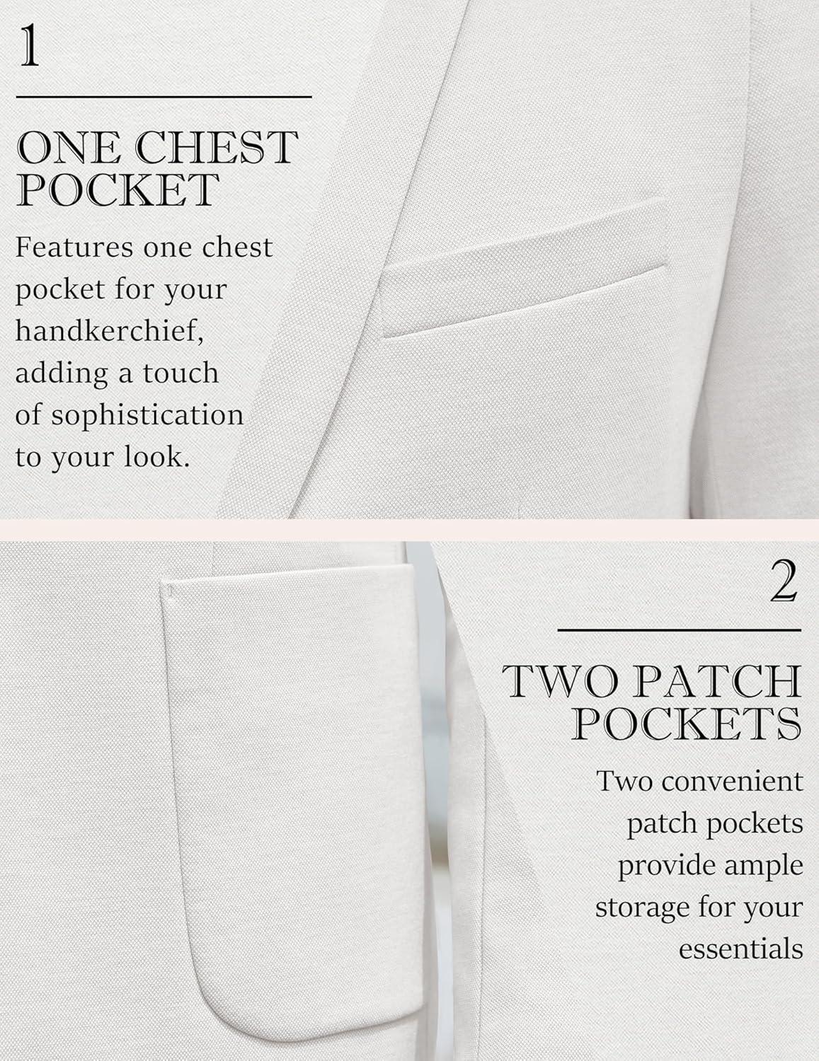 imageCOOFANDY Mens Casual Knit Blazer Slim Fit Lightweight Sport Coat Stretch Two Button Suit JacketWhite
