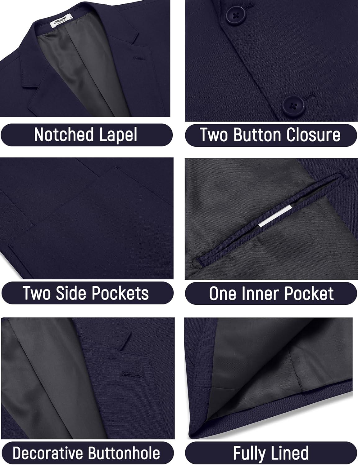 imageCOOFANDY Mens Casual Linen Blazer Jacket Lightweight Sport Coats Two Button Suit JacketsNavy Blue