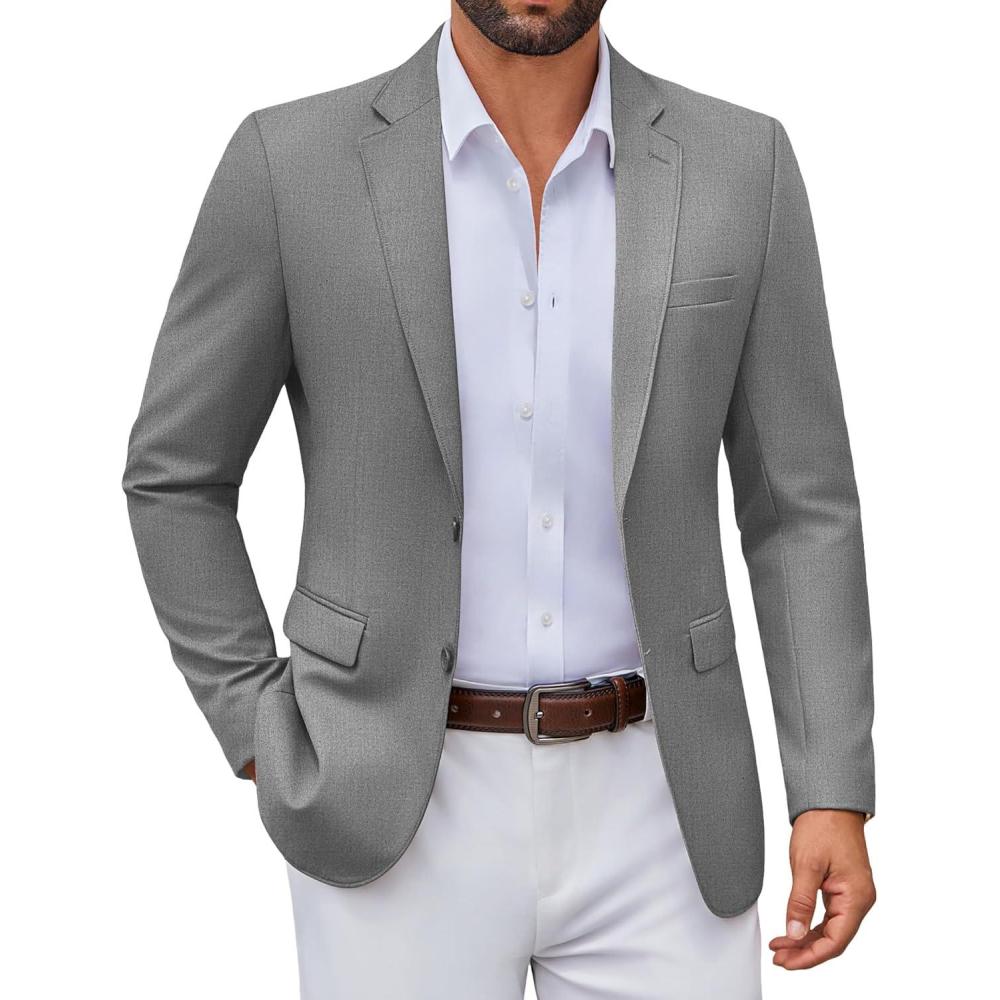 imageCOOFANDY Mens Casual Blazer Lightweight Sport Coats Two Buttons Slim Fit Suit Jacket for Business Wedding DressDark Grey