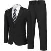imageCOOFANDY Mens 2 Piece Suits Regular Fit Two Buttons Casual Blazer Jacket and Pants Set Tuxedo Suit for Wedding Prom BusinessBlack